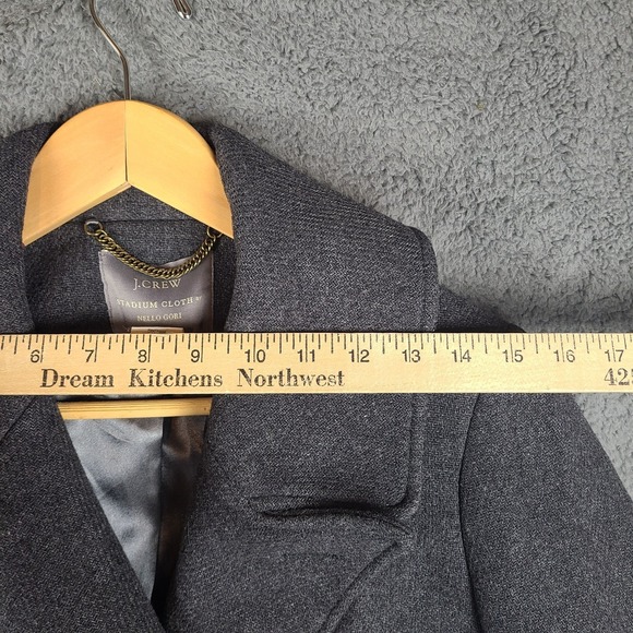 J.CREW Women's 6T Stadium Cloth Nello Gori Peacoat Gray Wool Double Breasted - Picture 9 of 9